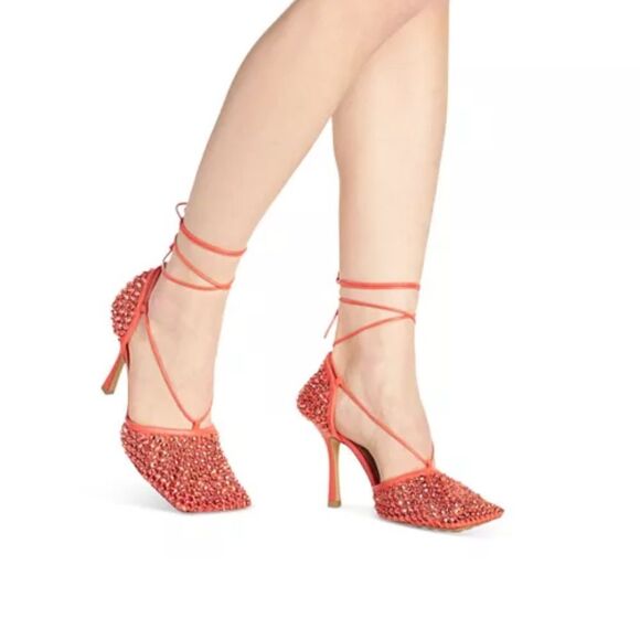 Bottega Veneta Stretch Embellished Ankle Strap High Heel Pumps size 39.5 - Picture 1 of 13